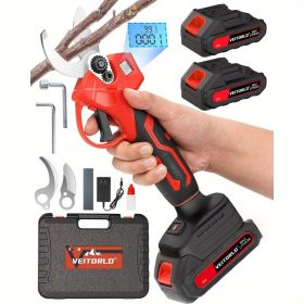 20V Electric Pruning Shears, Portable Cordless Branch Cutter Tree Trimmer with LCD Display Replaceable Blades
