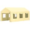 VEVOR Carport Canopy Car Canopy 10 x 20ft w/ 8 Legs Sidewalls Windows Yellow