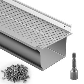 VEVOR Gutter Guard, 5 inch Width, Aluminum Leaf Filter DIY Gutter Cover, 26 PCS 104 ft Total Length