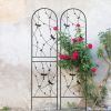 2 Pack Metal Garden Trellis 86.7" x 19.7" Rustproof Trellis for Climbing Plants Outdoor Flower Support Dragonfly Deco Black