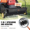 VEVOR Seed Spreader, 100 LB Capacity, Towable Poly Drop Design with 10" Wheels, Durable Steel Spike Aerator, for Efficient Fertilizing, Seeding