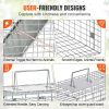 VEVOR Live Animal Cage Trap, 31" x 10" x 12" Humane Cat Trap Galvanized Iron, Folding Animal Trap with Handle for Rabbits, Stray Cats, Squirrels