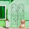 2 Pack Metal Garden Trellis 86.7" x 19.7" Rustproof Trellis for Climbing Plants Outdoor Flower Support Dragonfly Deco Black