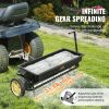VEVOR Seed Spreader, 100 LB Capacity, Towable Poly Drop Design with 10" Wheels, Durable Steel Spike Aerator, for Efficient Fertilizing, Seeding