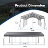 Metal Carport 13 ×26.5 FT Heavy Duty with Galvanized Steel Roof, Metal Garage Canopy with Galvanized Steel Roof & Frame
