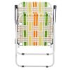 Set of 2 Webbed Folding Beach Chairs, Outdoor Patio Lawn Foldable Chairs for Camping Fishing Yard Poolside BBQ, Yellow & Green