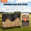 VEVOR 4.3FT Outdoor Firewood Rack with Cover, 52x14.2x46.1 in, Heavy Duty Firewood Holder & 600D Oxford Waterproof Cover for Fireplace, Patio