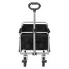 74.5*45.5*84cm 100kg 600d Oxford Cloth Steel Frame Flat Folding Style Black Cloth Silver Frame Garden Folding Cart