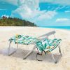 63*70*99cm Heightened Oxford Cloth Silver White Aluminum Tube Bearing 100kg Beach Chair Lemon