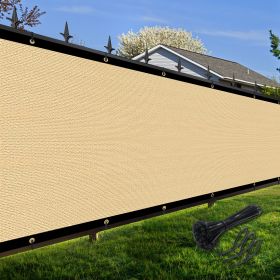 Artpuch Privacy Fence Screen Sand Customized Outdoor Mesh Panels for Backyard, Balcony,Patio,Construction Site with Zip Ties (Color: Sand, size: 5x230 ft)