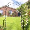 Metal Garden Arch W55'' x H94.5'' Garden Arbor Trellis Climbing Plants Support Rose Arch Outdoor Arch