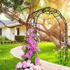 Metal Garden Arch W74.4'' x H98.4'' Garden Arbor Trellis Climbing Plants Support Rose Arch Outdoor Arch