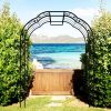 Metal Garden Arch W74.4'' x H98.4'' Garden Arbor Trellis Climbing Plants Support Rose Arch Outdoor Arch